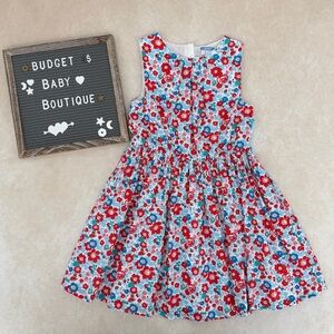 Jacadi Red and Blue Floral Cotton Sundress